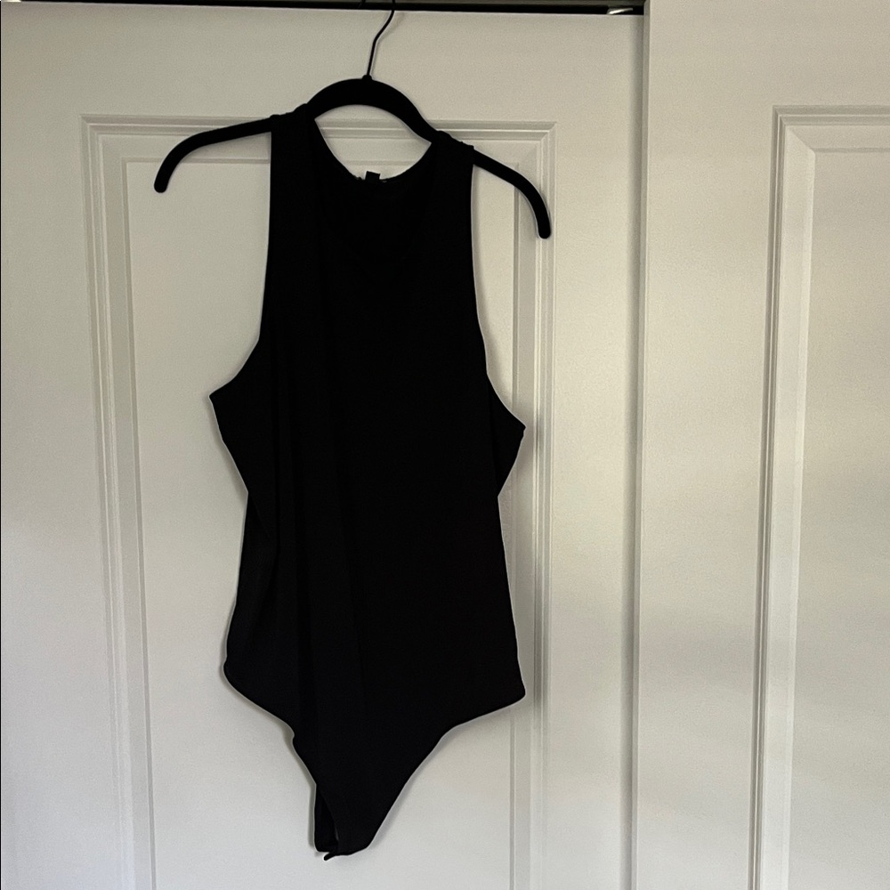 Express Black Asymmetrical Bodysuit